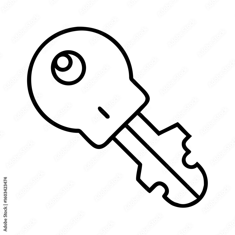 Poster unlock security with a simple key icon: vector graphic for access control and safety design needs