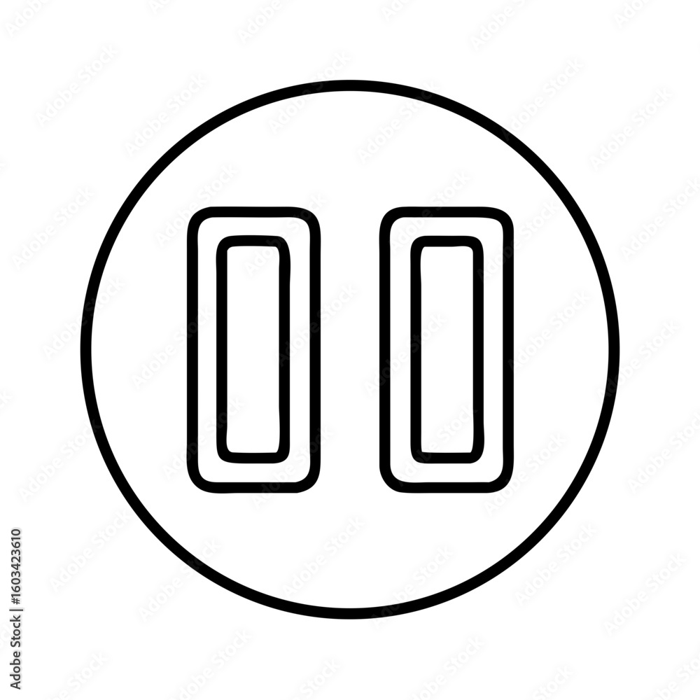 Poster Pause button vector icon illustration stop media player interface symbol graphic design element app ui 90