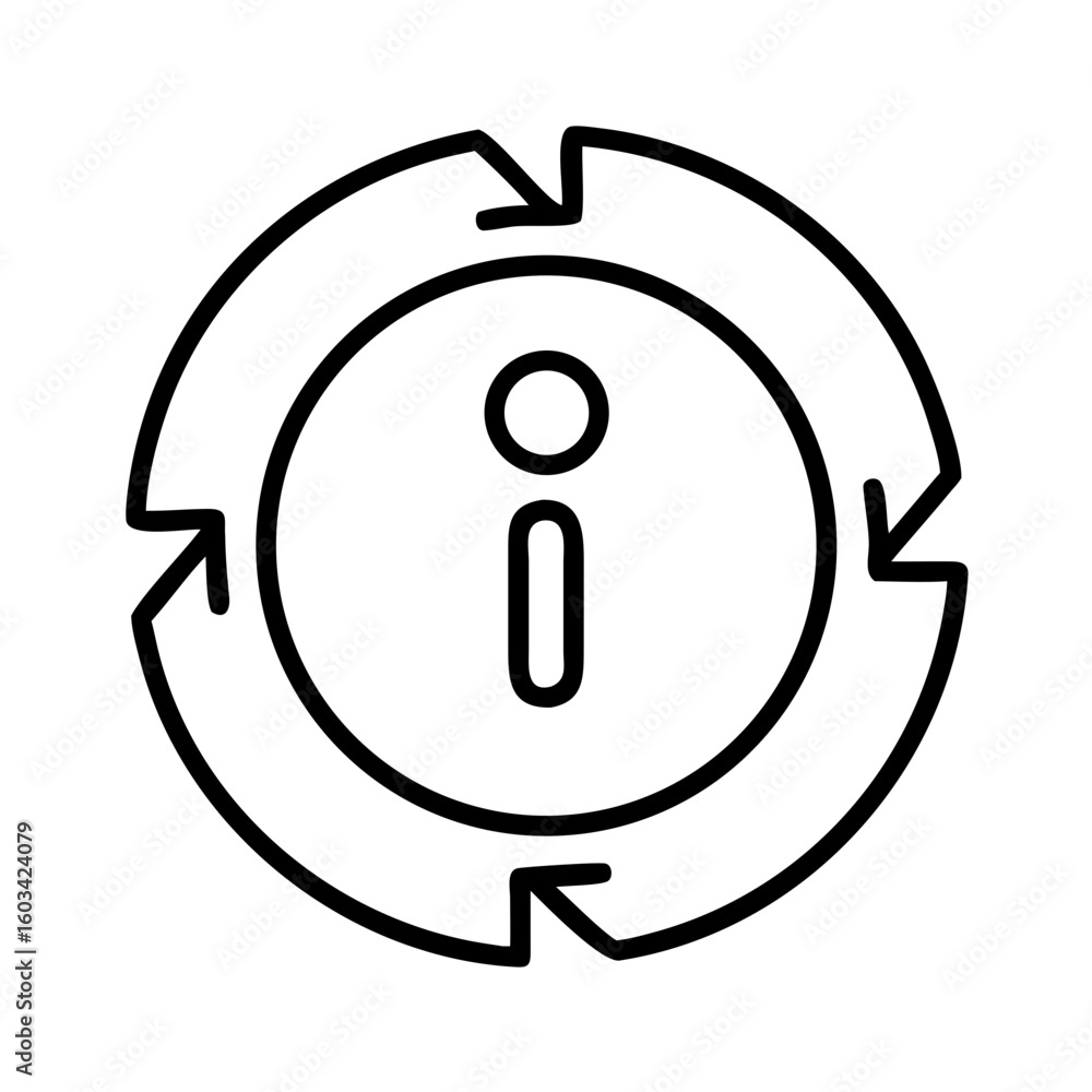 Poster information cycle icon vector illustration update process data flow diagram refresh symbol guide
