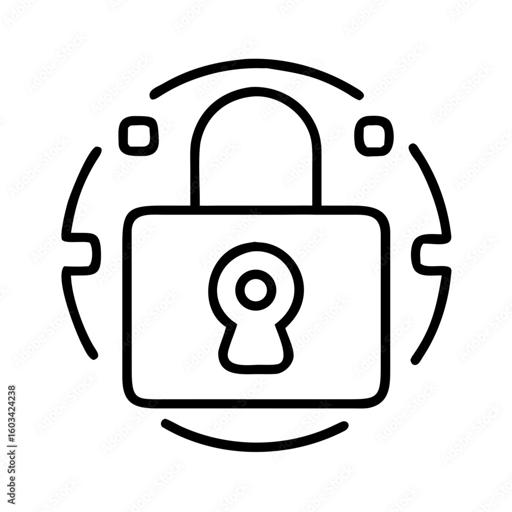 Poster security lock icon vector illustration concept for data protection and privacy access control