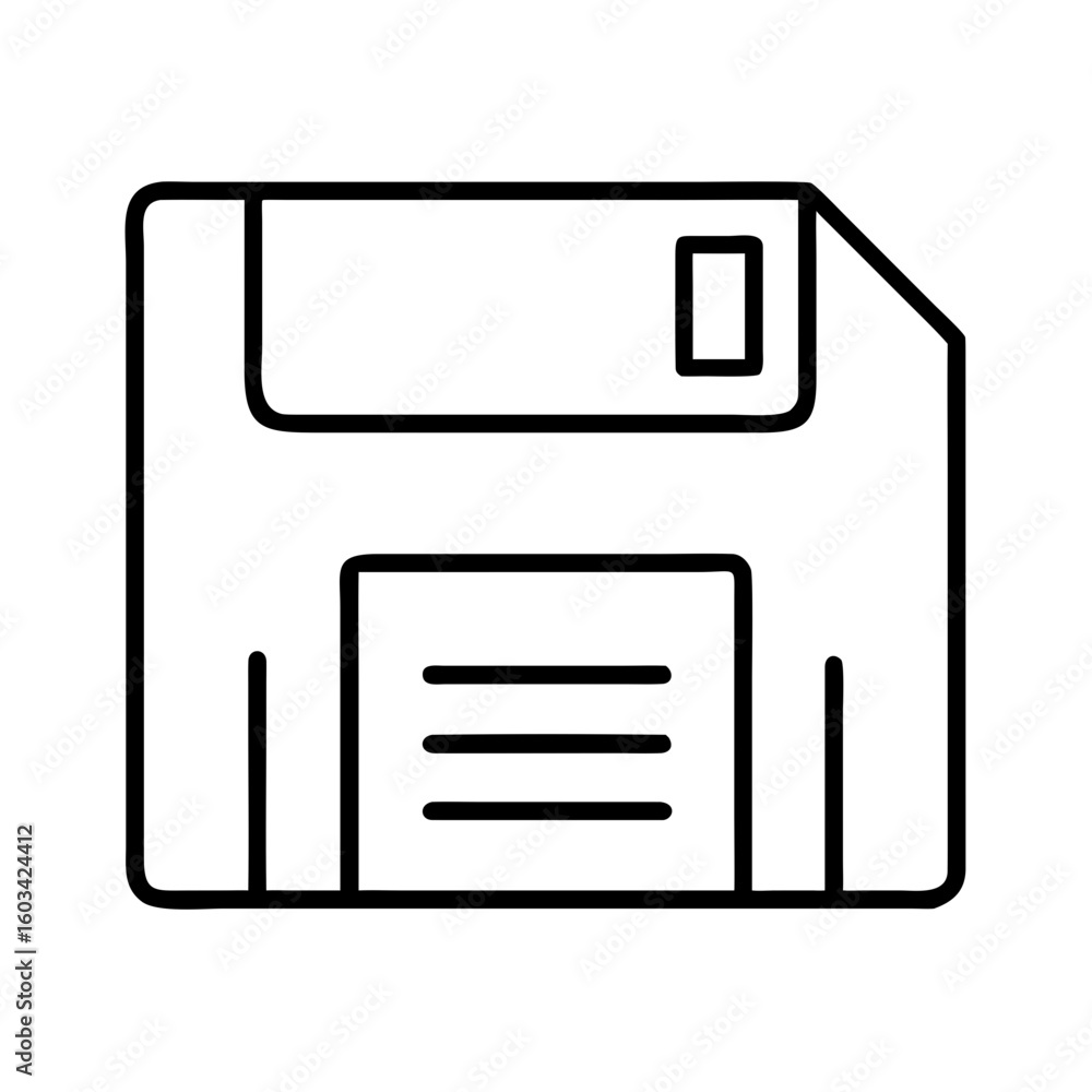 Fototapete floppy disk icon vector for vintage computer storage media and retro technology concept design eleme