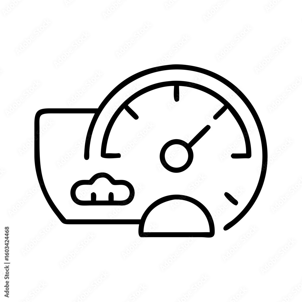 Poster cloud performance dashboard vector icon illustration for web and graphic design projects
