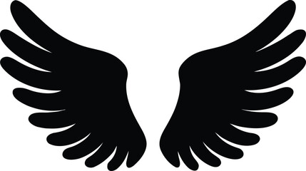 Obraz premium Wing silhouette. Wing icon vector illustration