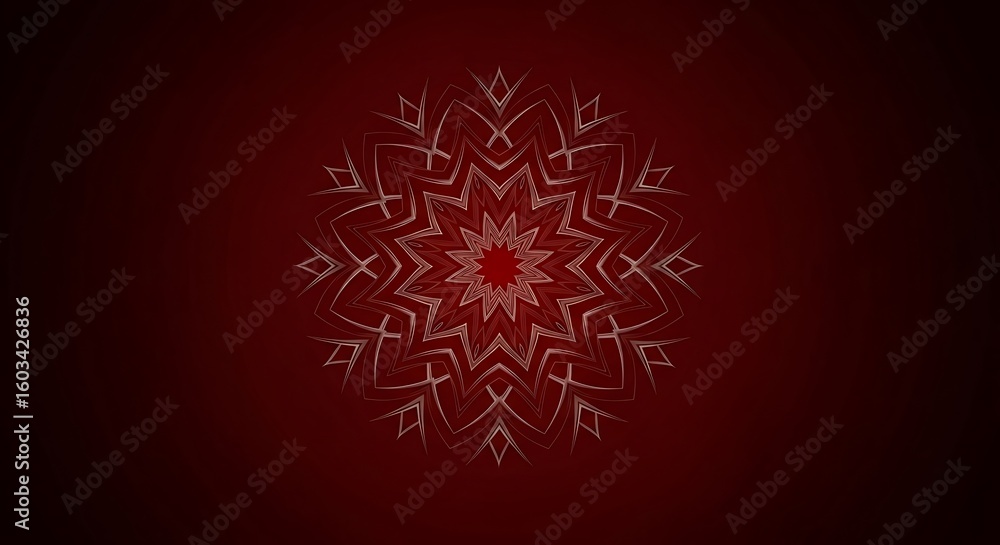 Aufkleber elegant red background with intricate starburst pattern creating a focal point