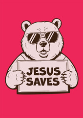 Naklejka premium Jesus Saves, Animal T-Shirt Design with Purpose