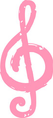 Fototapeta premium Crayon Treble Clef Symbol