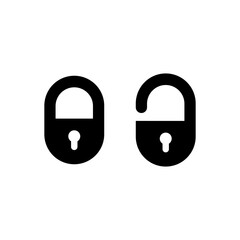 Simple Modern Lock Icon Vector Design Black on White Background