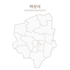  Asan-si map,  Line Map of Local Cities in Chungcheongbuk-do and Chungcheongnam-do, South Korea