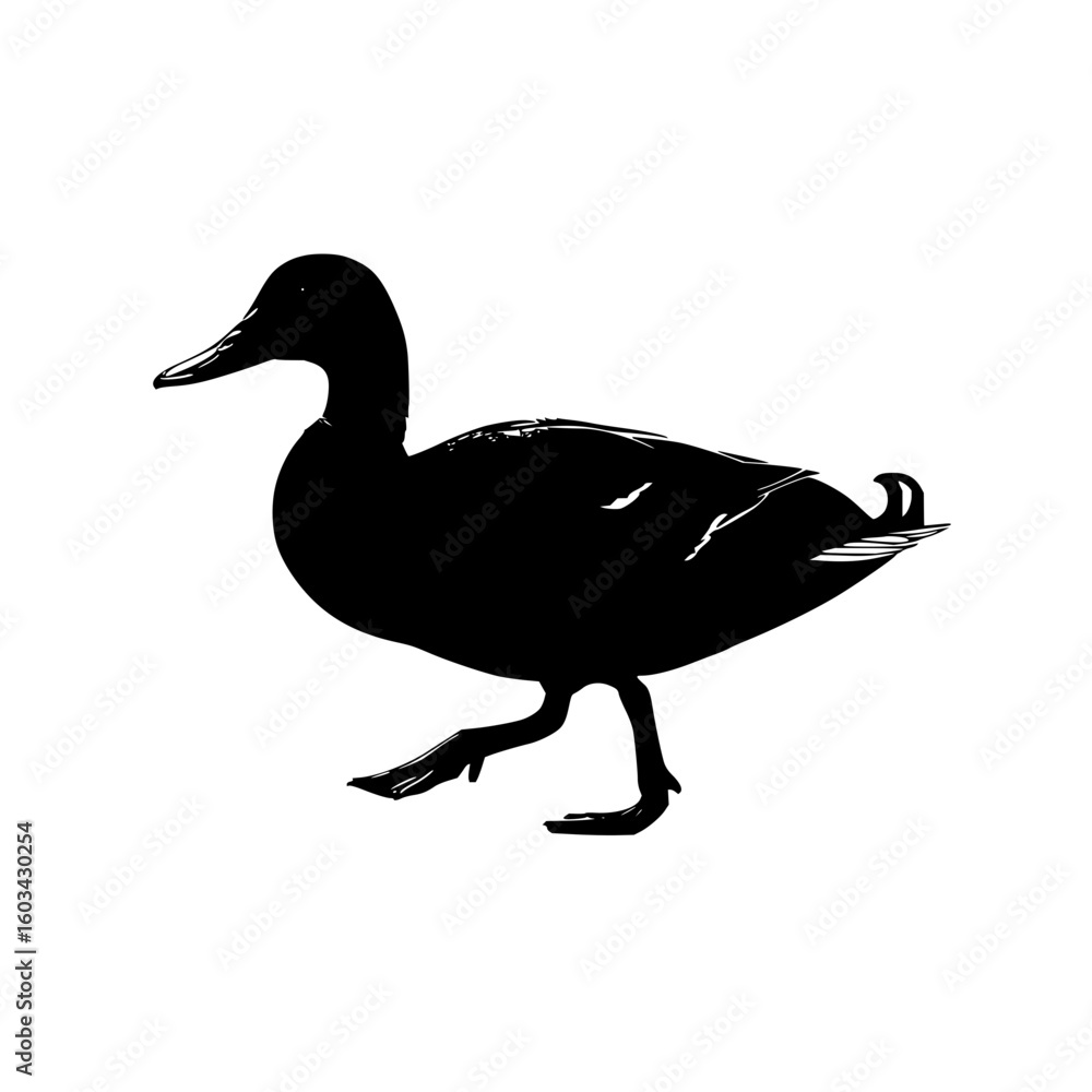 Poster vector image of a duck in urban setting