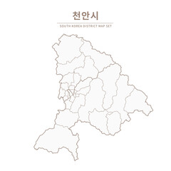 Cheonan-si map, Line Map of Local Cities in Chungcheongbuk-do and Chungcheongnam-do, South Korea