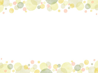 透明感のあるカラフルな水玉のフレーム背景イラスト素材