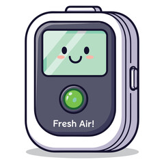 Cute Cartoon Air Purifier Illustration for Healthy Indoor Environment Awareness Campaign