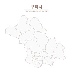 Fototapeta premium 대한민국 경상북도 구미시 지도.