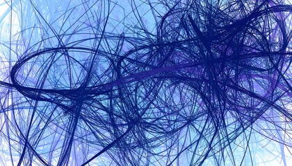 Abstract blue lines and swirls