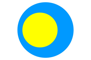 round Flag of Palau vector	