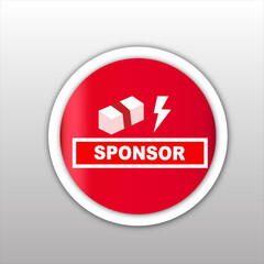 Sponsor  banner red  sale flat business web creative and poster for website post design