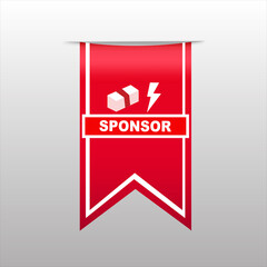 Sponsor  banner red  sale flat business web creative and poster for website post design