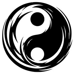 Silhouette of the yin yang symbol
