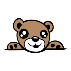 Bear Behind Fence Pocket Bag Hiding Looking Out