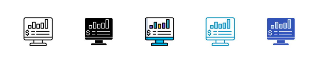 Expense Tracking  Icon Set Multiple Style Collection