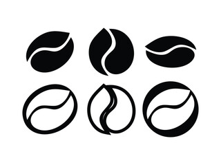 coffee bean shape vector design set