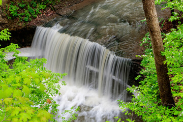 Indian Run Falls in Spring, Dublin, Ohio