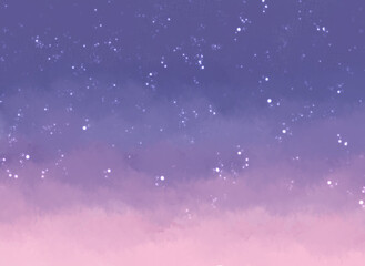 Watercolor illustration of the night sky