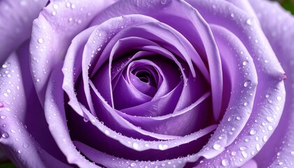 Close-up of a vibrant purple rose with water droplets