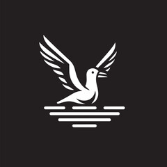 Fototapeta premium White dove on a dark background. The symbol of peace and love