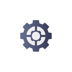 Simple, stylized gear icon, representing mechanical function or process.