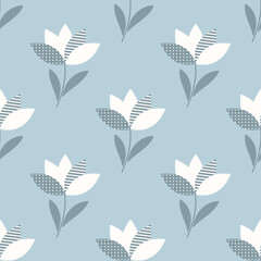 Seamless flowers and leaf patterns design for all types of print textiles and backgrounds