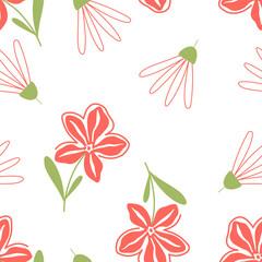 Fototapeta premium Seamless flowers and leaf patterns design for all types of print textiles and backgrounds