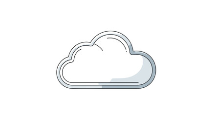 Fototapeta premium Illustration of a stylized cloud with a thick outline and subtle shading on a white background view
