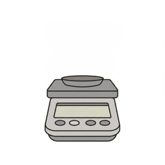 Fototapeta premium Gray Digital Weighing Scale on White Background