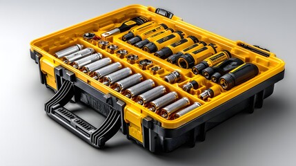 Organized toolbox filled with various tools.