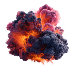 Exploding multicolored smoke cloud
