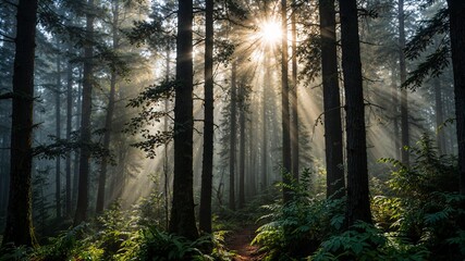 Obraz premium morning in the forest