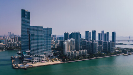 Aerial view of landscape in shenzhen city, China