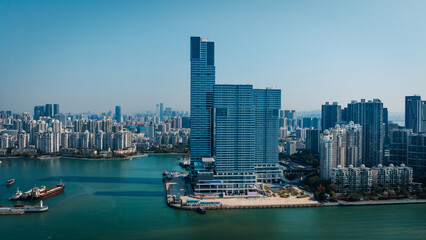 Fototapeta premium Aerial view of landscape in shenzhen city, China