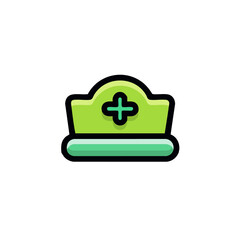 Obraz premium Nurse hat vector icon medical professional, healthcare symbol