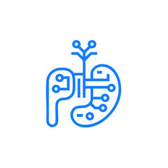 Fototapeta premium Ai lungs vector illustration icon artificial intelligence in respiratory health