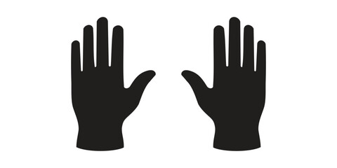 Obraz premium Vector art of black and white hands with palms facing forward fingers spread