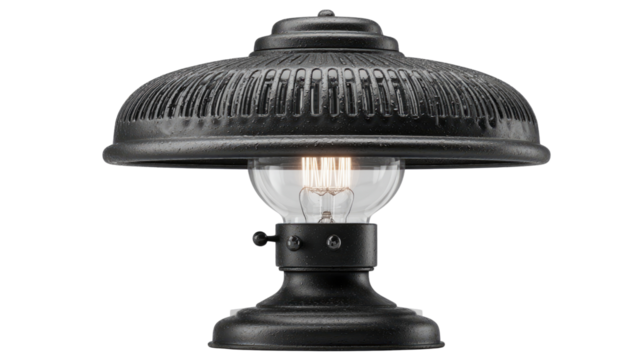 Antique Table Lamp: Close-up of a beautifully crafted, antique table lamp, its intricate details and warm glow radiating an inviting atmosphere.