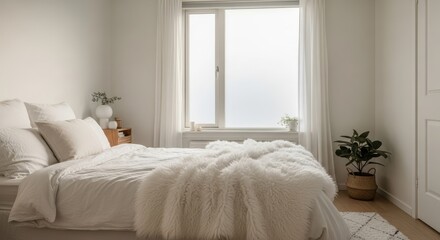 Fototapeta premium Modern Minimalist Bedroom Interior Design