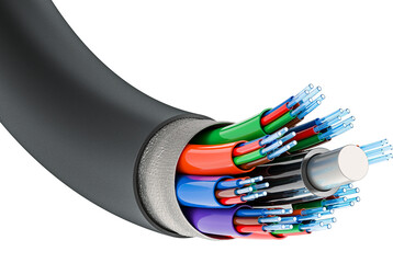 Cross section of fiber optical cable.