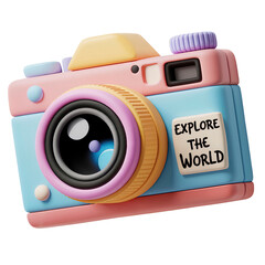 Colorful Toy Camera with Retro Design and Artistic Appeal