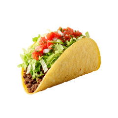 Delicious Taco with fresh vegetables on a black background studio shot