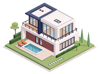 vector isometric house
