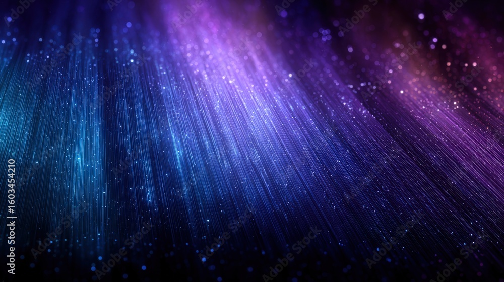 Aufkleber vibrant cosmic light waves and sparkling star particles in deep space with colorful nebula and galax