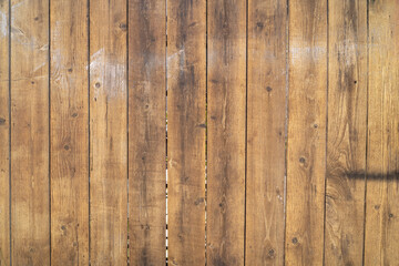 Brown wooden fence close up